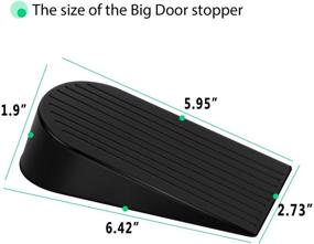 img 2 attached to 🚪 EIOUMAX Heavy Duty Rubber Door Stop Wedge, Multi-Surface Non-Scratching Door Stopper - 2 Pack