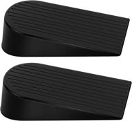 🚪 eioumax heavy duty rubber door stop wedge, multi-surface non-scratching door stopper - 2 pack логотип