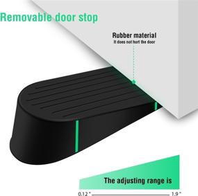 img 3 attached to 🚪 EIOUMAX Heavy Duty Rubber Door Stop Wedge, Multi-Surface Non-Scratching Door Stopper - 2 Pack