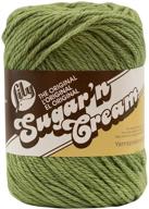 🧶 лента lily sugar 'n cream 2.5 унции зеленая салфетка - средний 4 калибр, 100% хлопок - машинная стирка и сушка логотип