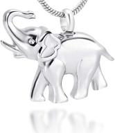 🐘 lyfml elephant urn necklace: titanium steel memorial ash pendant, animals series with filling kit logo