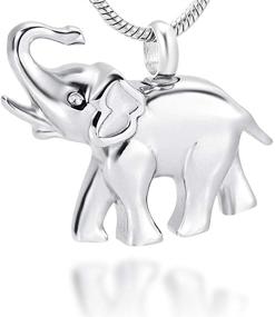 img 4 attached to 🐘 LYFML Elephant Urn Necklace: Titanium Steel Memorial Ash Pendant, Animals Series with Filling Kit