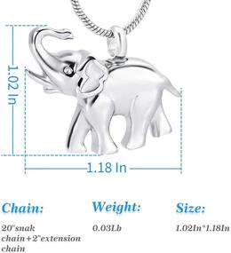 img 2 attached to 🐘 LYFML Elephant Urn Necklace: Titanium Steel Memorial Ash Pendant, Animals Series with Filling Kit