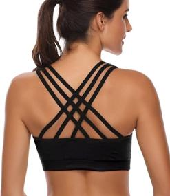 img 1 attached to 🏋️ Ultimate Comfort: BHRIWRPY Padded Strappy Sports Bras for Women - Ideal Activewear Yoga Bras