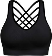 🏋️ ultimate comfort: bhriwrpy padded strappy sports bras for women - ideal activewear yoga bras logo