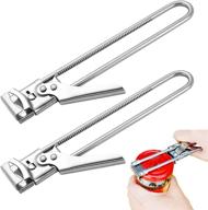 🍾 2 pack adjustable multifunction stainless steel can opener manual jar bottle opener with heavy duty design for removing bottle lids логотип