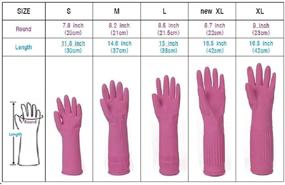 img 3 attached to 🧤 Taehwa Reusable Waterproof Natural Rubber Latex Household Cleaning Gloves - 3 Pairs, New X-Large