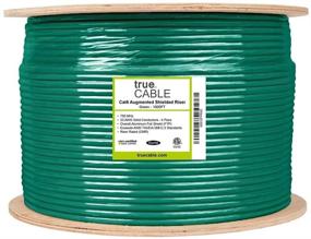 img 1 attached to 🔒 Premium trueCABLE Cat6A Shielded Riser (CMR) - 1000ft Green Ethernet Cable with ETL Listing and 750MHz Bandwidth