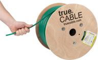 🔒 premium truecable cat6a shielded riser (cmr) - 1000ft green ethernet cable with etl listing and 750mhz bandwidth logo