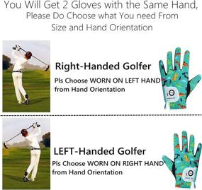 img 1 attached to Junior Youth Toddler Golf Gloves - Boys Girls Left Right Hand, Breathable 2 Pack Gift Set - White Black Green