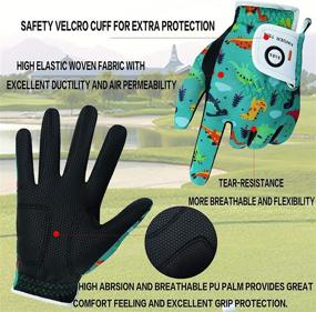 img 3 attached to Junior Youth Toddler Golf Gloves - Boys Girls Left Right Hand, Breathable 2 Pack Gift Set - White Black Green