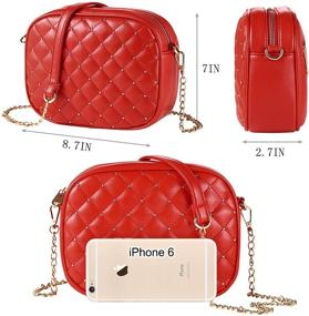 img 2 attached to Small Leather Crossbody Handbags & Wallets for Women with Metal Accent - SAMSHOWME