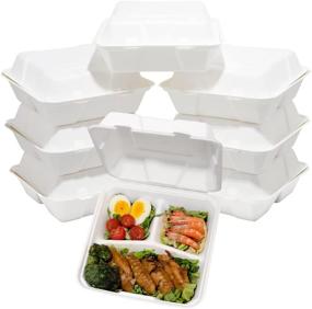 img 4 attached to 🌱 Environmentally Friendly Compostable Meal Containers - Pack of 8 Biodegradable Boxes