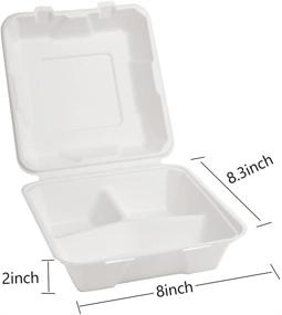 img 3 attached to 🌱 Environmentally Friendly Compostable Meal Containers - Pack of 8 Biodegradable Boxes