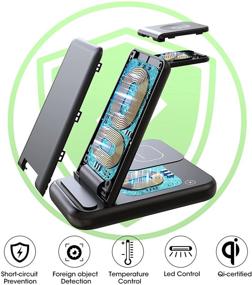 img 3 attached to 🔌 3 in 1 Wireless Charging Station for Apple iPhone 13/13 Pro/13 Pro Max/13 Mini/12/SE/11 Series/X/XS/XR/8 Plus with Apple Watch SE/6/5/4/3/2 Dock and QC 3.0 Adapter