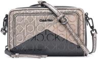 stylish and practical: calvin klein margot textured logo emboss zip around crossbody - a must-have accessory! logo