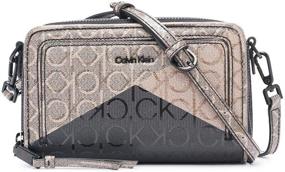 img 4 attached to Stylish and Practical: Calvin Klein Margot Textured Logo Emboss Zip Around Crossbody - A Must-Have Accessory!