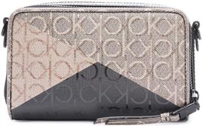 img 3 attached to Stylish and Practical: Calvin Klein Margot Textured Logo Emboss Zip Around Crossbody - A Must-Have Accessory!