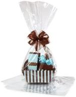 affordable 10-pack large 18x30 🎁 clear cellophane bags for gift baskets logo