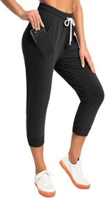 img 1 attached to SPECIALMAGIC Women's Capri Jogger Pants: Comfy Sweatpants with Drawstring Waist & Side Pockets