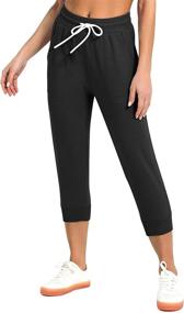 img 3 attached to SPECIALMAGIC Women's Capri Jogger Pants: Comfy Sweatpants with Drawstring Waist & Side Pockets