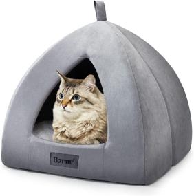 img 4 attached to 🐱 BARMÏ Kitten Bed Cat Cave Bed - 16 Inch Kitty Bed Hut for Cats & Dogs with Removable Indoor Pet Cat Condos