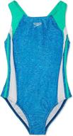 👙 speedo girls' one piece swimsuit with infinity splice and thick straps logo