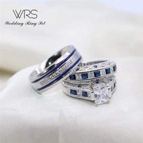 img 2 attached to Wedding Ring Set Engagement Stainless Women's Jewelry in Wedding & Engagement