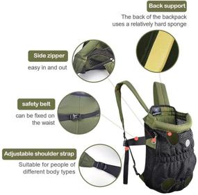 img 3 attached to 🐶 BIGEYESCUTE Adjustable Pet Carrier Backpack for Small/Medium Dogs - Legs Out Easy-Fit for Travel, Hiking, Camping (Size: L)