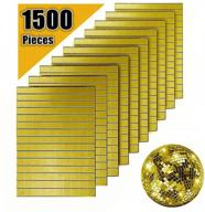 🔶 aivs self-adhesive real glass craft mini square & round mirrors mosaic tiles/stickers - diy craft decoration, gold, 10 x 10 mm, 1500 pieces logo