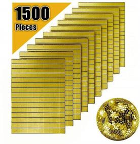 img 4 attached to 🔶 AIVS Self-Adhesive Real Glass Craft Mini Square & Round Mirrors Mosaic Tiles/Stickers - DIY Craft Decoration, Gold, 10 x 10 mm, 1500 Pieces