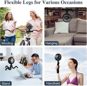 img 3 attached to 🌬️ WGCC Mini Handheld Personal Portable Fan with Flexible Tripod - Black