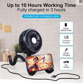 img 1 attached to 🌬️ WGCC Mini Handheld Personal Portable Fan with Flexible Tripod - Black