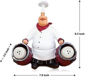 img 3 attached to 👨 Resin Decorative Ornaments for Kitchen Décor - Cook Statue with Toothpick Holder, French Chef Figurines