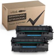 🖨️ v4ink high-quality toner cartridge replacement for hp q5949a q7553a - compatible with hp 1320, 1320n, p2015dn, p2015, p2015n, 3390, 3392, 1160, p2014, m2727nf mfp printers - black, 2 packs logo
