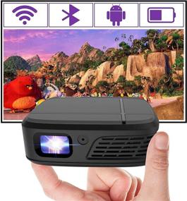 img 4 attached to 📽️ Ultra-Compact Bluetooth Projector: 5G/2.4G WiFi, Android DLP, Airplay, 4D Keystone - Ideal for Outdoor Movies, Home Theater, Gaming | HDMI, USB, Wireless Mirroring | Compatible with TV Stick, Laptop, PS4, Smartphone