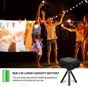img 2 attached to 📽️ Ultra-Compact Bluetooth Projector: 5G/2.4G WiFi, Android DLP, Airplay, 4D Keystone - Ideal for Outdoor Movies, Home Theater, Gaming | HDMI, USB, Wireless Mirroring | Compatible with TV Stick, Laptop, PS4, Smartphone