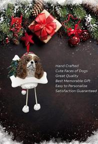 img 3 attached to 🐶 Charming King Charles Ornament: Exquisite Hand-Painted Design with Customizable 'Dangling Legs'