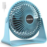 honyin 6 inch portable desk fan - usb small fans with 3 💨 speeds, powerful airflow, silent operation, 360° rotation for personal use at home, office, bedroom логотип