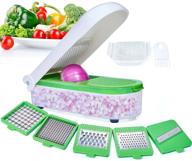 🥬 lhs vegetable chopper pro onion slicer dicer cutter - cheese & veggie chopper - food chopper dicer with 5 blades (green) логотип