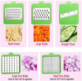 img 2 attached to 🥬 LHS Vegetable Chopper Pro Onion Slicer Dicer Cutter - Cheese & Veggie Chopper - Food Chopper Dicer with 5 Blades (Green)