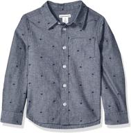 boys' clothing: amazon essentials long sleeve poplin chambray logo