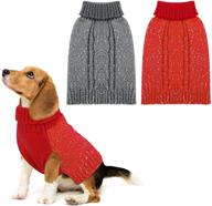 🐶 pedgot turtleneck dog sweater: stylish knitted jumper for warmth & fashion throughout fall and winter логотип