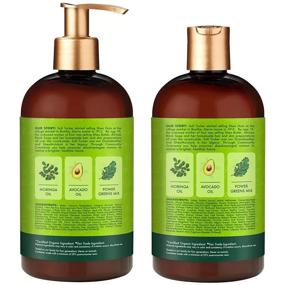 img 3 attached to Shea Moisture Moringa & Avocado Power Greens Shampoo and Conditioner Set (13oz) - Nourishing Hair Care Combo for Healthy, Stronger Hair