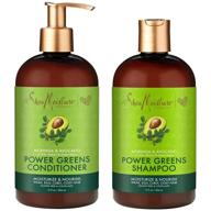 shea moisture moringa & avocado power greens shampoo and conditioner set (13oz) - nourishing hair care combo for healthy, stronger hair logo