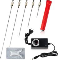 🔌 8 piece hot wire knife foam cutter set: electric styrofoam cutting tool with machine pen, needles, voltage regulator, and metal stand for foam carving logo