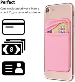 img 2 attached to OBVIS Cell Phone Pocket Self Adhesive Card Holder Stick On Wallet Sleeve With 3M Adhesive RFID Card ID Credit Card ATM Card Holder For IPhone Android 2 Pack Pink