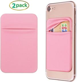 img 3 attached to OBVIS Cell Phone Pocket Self Adhesive Card Holder Stick On Wallet Sleeve With 3M Adhesive RFID Card ID Credit Card ATM Card Holder For IPhone Android 2 Pack Pink