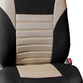 img 2 attached to 🚗 FH Group Premium 3D Air Mesh Front Set Car Seat Covers Beige - Universal Fit for Cars, Trucks & SUVs - with Bonus Gift