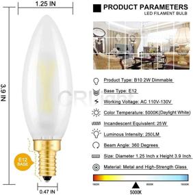 img 2 attached to 💡 CRLight 5000K 2-Watt LED Candelabra Bulb in Daylight White